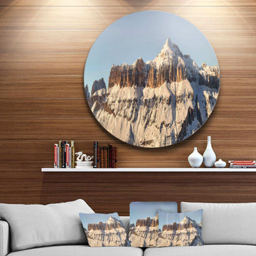 Overcast Sky over Italian Alps - Landscape Circle Metal Wall Decor